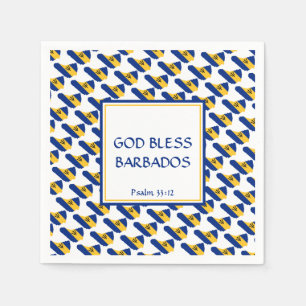 Serviette En Papier BARBADOS Patriotique DIEU BÉNÉFICIE Célébrations P
