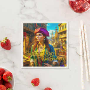 Serviette En Papier Barbarde Côte San Francisco Pirate Papier Napkins