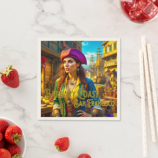 Serviette En Papier Barbarde Côte San Francisco Pirate Papier Napkins (En situation)