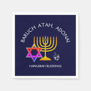 Serviette En Papier BARUCH ATAH ADONAI   Papier de Bénédiction Hanoukk