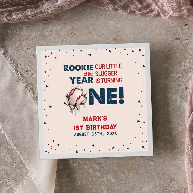 Serviette En Papier Baseball 1er Anniversaire (Créateur téléchargé)