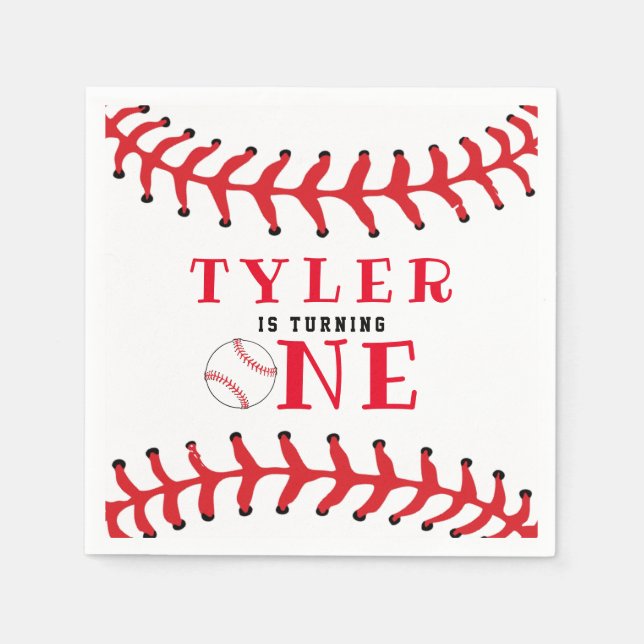 Serviette En Papier Baseball Ball 1er Anniversaire Sports Boy Annivers (Devant)