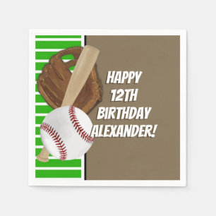 Serviette En Papier Baseball Bat Sports Garçons Anniversaire Fête Thèm
