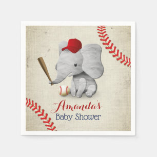 Serviette En Papier Baseball Boy Cute Elephant Baby shower