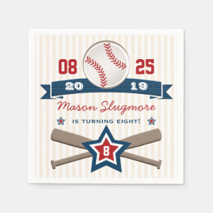 SERVIETTE EN PAPIER BASEBALL ET BATS ANNIVERSAIRE