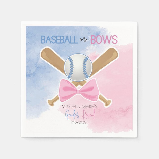 Serviette En Papier Baseball ou arcs Papier serviettes (Devant)
