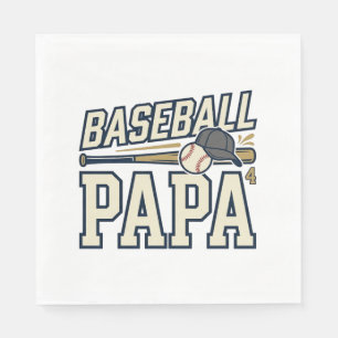 Serviette En Papier Baseball Papa Vintage Gravure Design de T-shirt_1