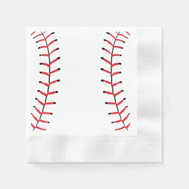 Serviette En Papier Baseball Seams Sport Style Baseball Thème (Devant)