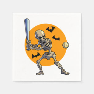 Serviette En Papier Baseball Skeleton Halloween Hommes garçons Basebal