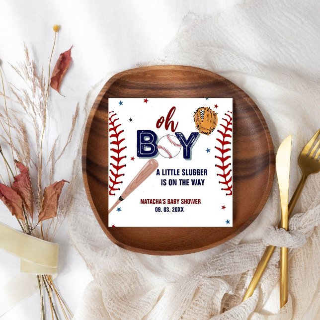 Serviette En Papier Baseball Sports Petite salope Baby shower garçon (Créateur téléchargé)