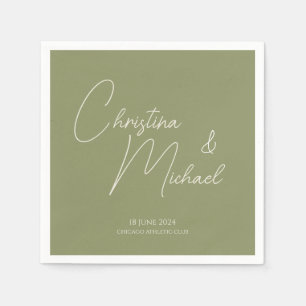 Serviette En Papier Basil ・ Script manuscrit