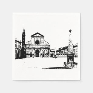 Serviette En Papier Basilique Santa Maria Novella à Florence, Italie