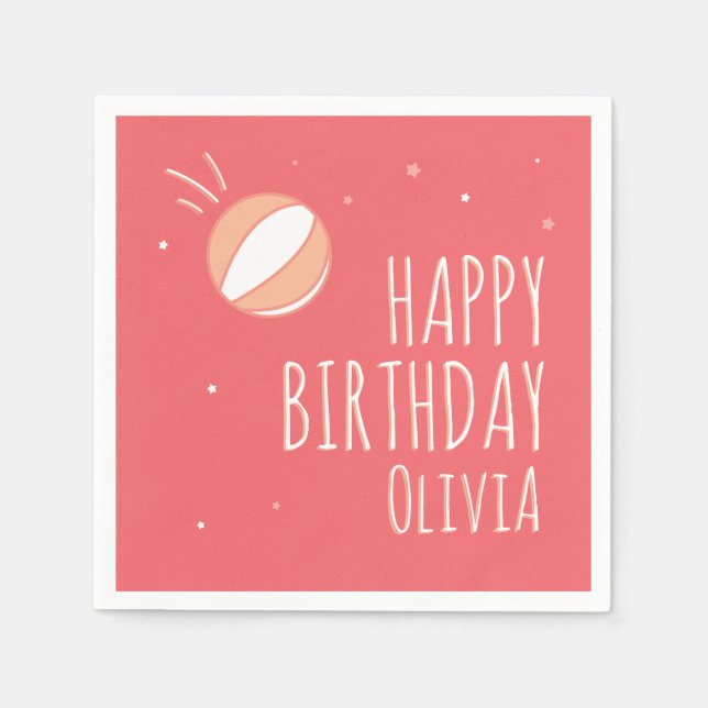 Serviette En Papier Basket-ball Anniversaire Fête Personnalisée (Devant)