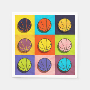 Serviette En Papier Basket-ball Art pop