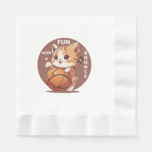 Serviette En Papier basket-ball chat