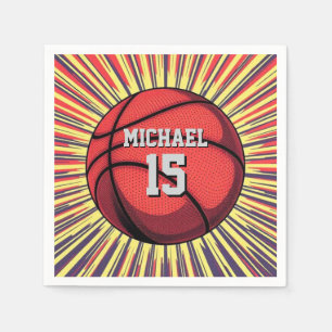 Serviette En Papier Basket-ball Votre nom Pop Art
