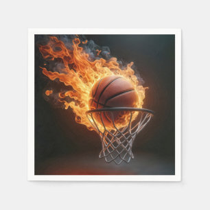 Serviette En Papier Basket flamboyant dans le cerceau