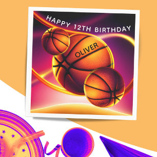 Serviette En Papier Basketball Ball Sports Bonne fête d'anniversaire