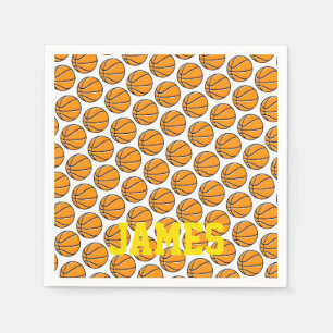 Serviette En Papier Basketball Enfants Nom personnalisé Sports Party N