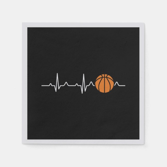 Serviette En Papier Basketball Heartbeat (Devant)