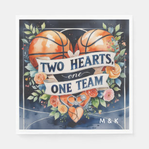 Serviette En Papier Basketball mariage thème aquarelle style