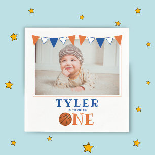 Serviette En Papier Basketball mignon 1er anniversaire Photo fête d'an