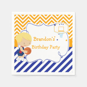 Serviette En Papier Basketball mignonne Blonde cheveux garçon fête d'a