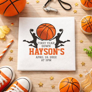 Serviette En Papier Basketball Première Année Down 1er Anniversaire