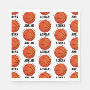 Serviette En Papier Basketball Sports Anniversaire fête Nom personnali