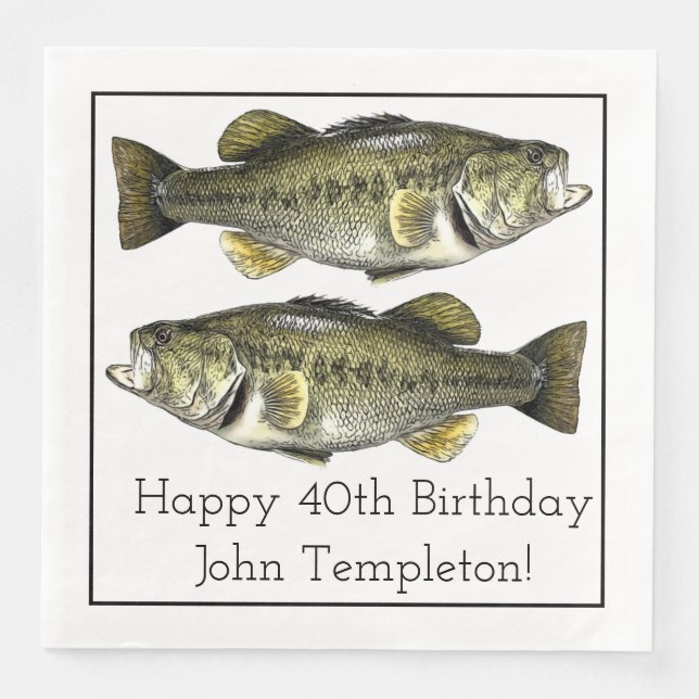 Serviette En Papier Basse à grande bouche Pêche Anniversaire (Devant)