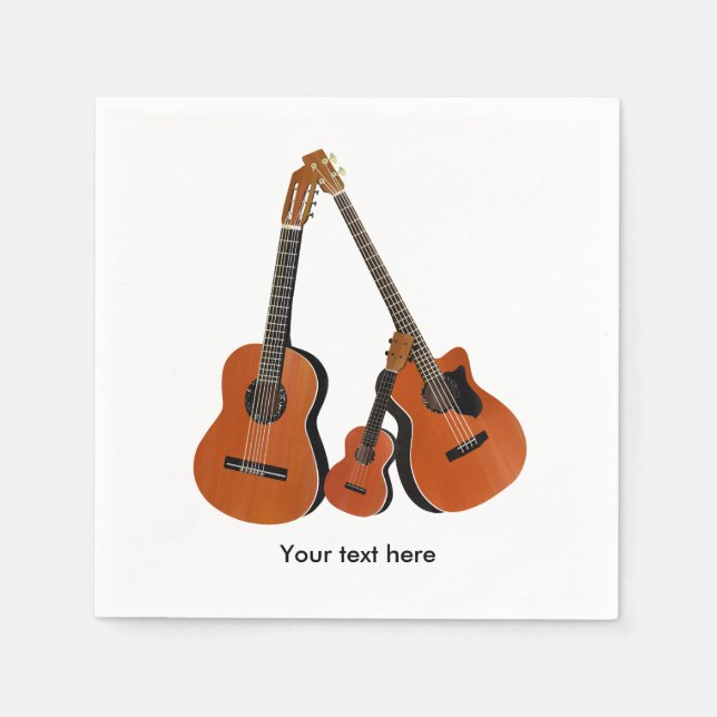Serviette En Papier Basse acoustique de guitare populaire et Ukulele (Devant)