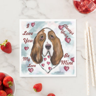 SERVIETTE EN PAPIER BASSET HOUND