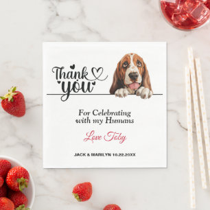 Serviette En Papier Basset Hound Chien Mariage Cocktail