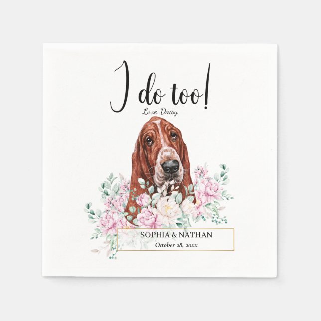 Serviette En Papier Basset Hound Chien Mariage Cocktail Napkins (Devant)