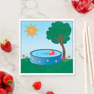 Serviette En Papier Bassin Enfants Sous Un Arbre