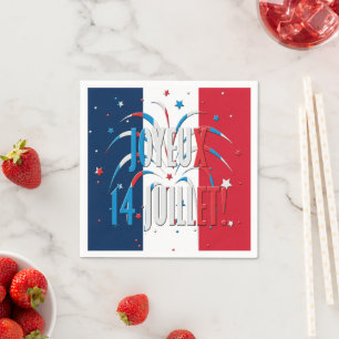 Serviette En Papier Bastille Day, Joyeux 14 juillet