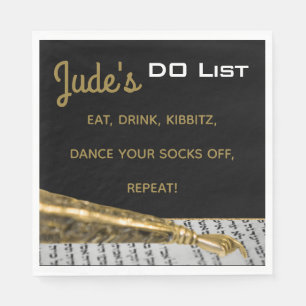 Serviette En Papier Bat Bar Mitzvah Gold Yad Napkins