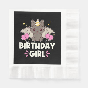 Serviette En Papier Bat-chat fille d'anniversaire mignonne