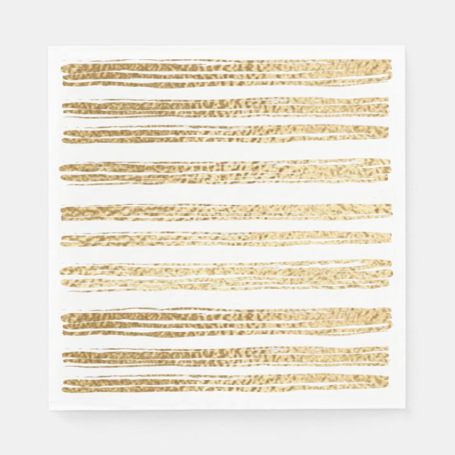 Serviette En Papier BAT MITZVAH BM ou Bar Mitzvah Gold Stried (Devant)