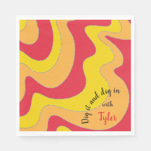 Serviette En Papier Bat ou bar Mitzvah Napkin Waves