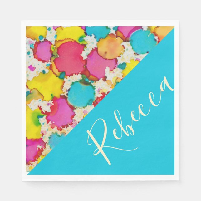 Serviette En Papier Bat ou Bar Mitzvah Napkins Confetti (Devant)