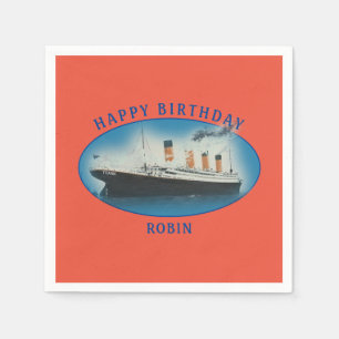 Serviette En Papier Bateau d'anniversaire Titanic Orange