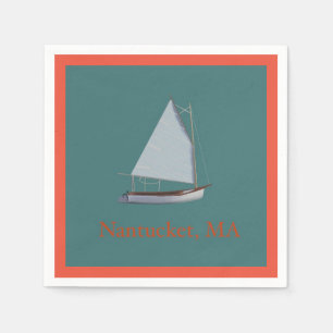 Serviette En Papier Bateau de chat Nantucket. Serviettes Cocktail Sail
