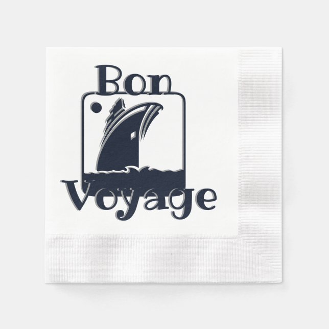 Serviette En Papier Bateau de croisière Bon Voyage (Devant)