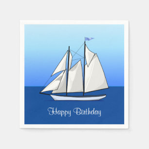 Serviette En Papier Bateau Voilier Anniversaire Nautique Partie à voil