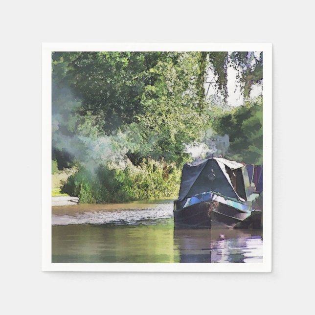 SERVIETTE EN PAPIER BATEAUX DE CANAL (Devant)