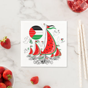 Serviette En Papier Bateaux de la Flottille de la Liberté Mondiale à G