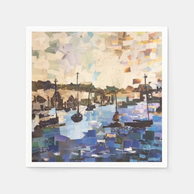 Serviette En Papier Bateaux Sur Le Lac Érié, Ohio Collecte Papier Napk (Devant)