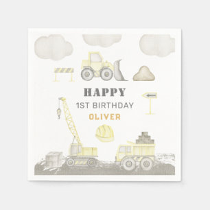 Serviette En Papier Bâtiment Amusement Construction Enfants 1ère fête 