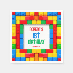 Serviette En Papier Bâtiment Anniversaire Blocs Party Napkins